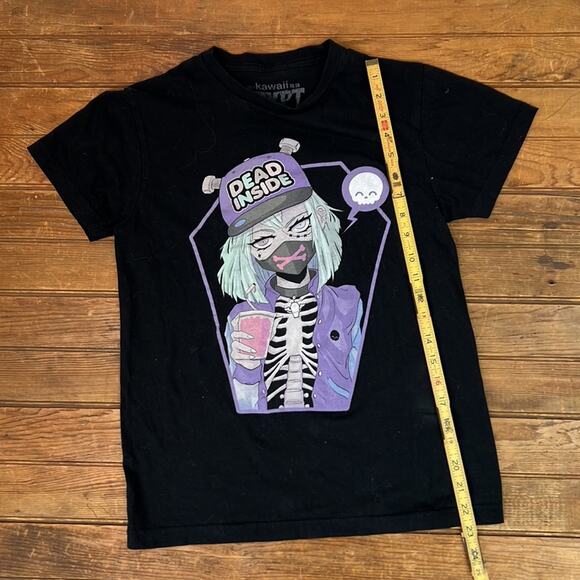 Kawaii Krypt Dead inside black shirt sleeve t shirt size small - Picture 4 of 5